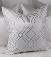 Prestigious Textiles Othello Opal/White Handmade Cushion Cover Double Sided