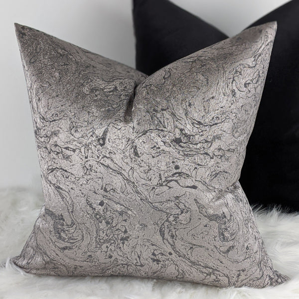 Oro Marble Handmade Cushion Cover Platinum
