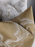 Marble Effect Brassy Gold Luxury Handmade Cushion Cover