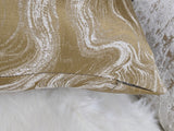 Marble Effect Brassy Gold Luxury Handmade Cushion Cover