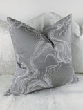 Marble Effect Silver / Grey Luxury Handmade Cushion Cover
