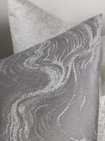 Marble Effect Silver / Grey Luxury Handmade Cushion Cover