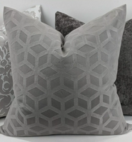 Villa Nova Denbury Squirrel Handmade Cushion Cover Geometric Weave Design Grey