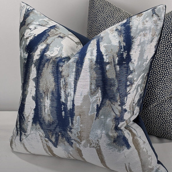 Waterfall Handmade Cushion Cover Indigo Blue