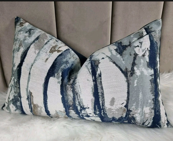 12"x20" Waterfall Cushion Cover in Denim Indigo Blue