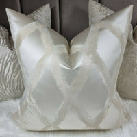 Hestia Cushion Cover in Opal Gold Ivory background