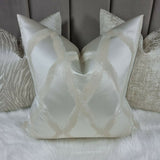 Hestia Cushion Cover in Opal Gold Ivory background