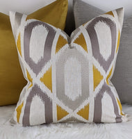 JUANA Cushion Cover in Saffron Yellow Grey
